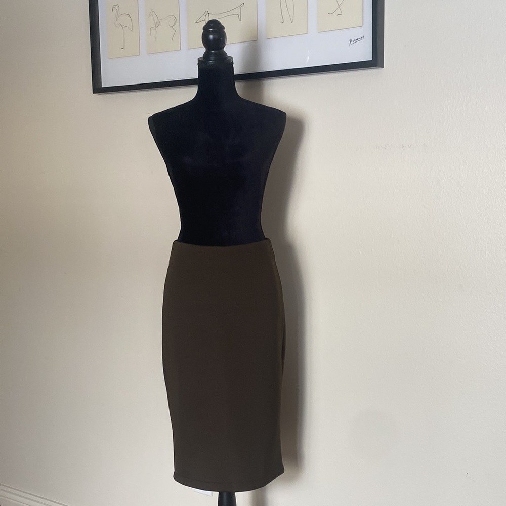 Catherine MaLandrino olive Green Bodycon Pencil skirt - Picture 11 of 12